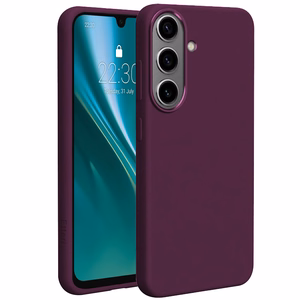Etteri Silicone Mag maciņš Samsung Galaxy S25, tumšā ķiršu krāsā