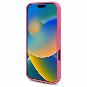 Karl Lagerfeld Silikona viedtālruņa apvalks ar Choupette galvas apdruku MagSafe iPhone 16 - fuksija