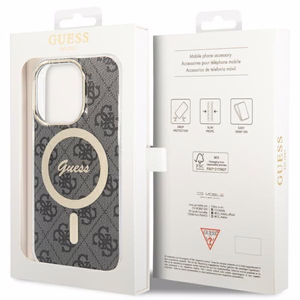 Guess GUHMP13LH4STK iPhone 13 Pro / 13 6.1" melns/melns cietais apvalks 4G MagSafe