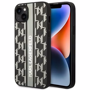 Karl Lagerfeld KLHCP14MPGKLSKG iPhone 14 Plus 6.7 "cietais apvalks pelēks / pelēks Monogrammas Svītra