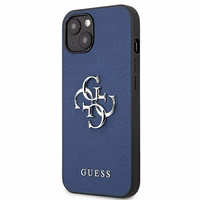 Guess GUHCP13SSA4GSBL iPhone 13 mini 5.4" zils/zils cietais apvalks Saffiano 4G Metāla Logotipa