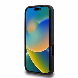 Guess Stepētais Metāla Logotipa viedtālruņa apvalks iPhone 16 Pro Max - melna