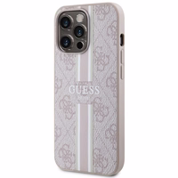 Guess GUHMP13LP4RPSP iPhone 13 Pro / 13 6.1" rozā/rozā cietais apvalks 4G Printed Stripes MagSafe