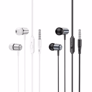 HOCO vadu austiņas Jack 3,5 mm ar mikrofonu M108 sudraba