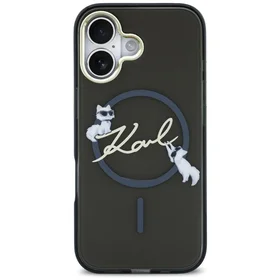 Karl Lagerfeld IML Choupettes Karl Script Logo MagSafe iPhone Air Maciņš - melns