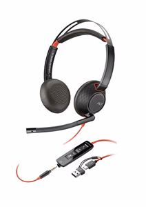 POLY Blackwire C5220 USB-C austiņas +iebūvētais kabelis