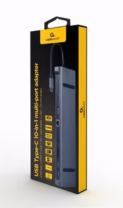 Gembird A-CM-COMBO10-01 10 vienā USB-C–HDMI/USB 3.0 adapteris