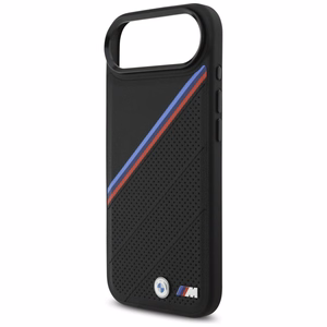 BMW M trīskrāsu metāla logotipa magnētiskais viedtālruņa apvalks iPhone 17 Air - melns