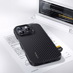 Benks Montage magnētiskais Armor Air Kevlar viedtālruņa apvalks ar PC rāmi 600D+1500D (M064) Iphone 16 Plus melns