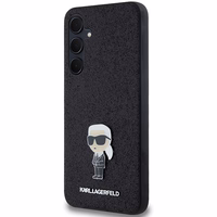 Karl Lagerfeld Fiksēts Mirdzošs Ikonik Logo Metal Pin viedtālruņa apvalks Samsung Galaxy A35 - melns