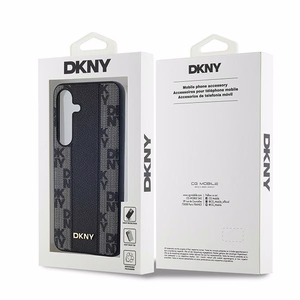 DKNY Leather Checkered Mono Pattern MagSafe чехол для Samsung Galaxy S24 - чёрный