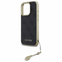 Guess 4G Charms Kolekcijas viedtālruņa apvalks iPhone 16 Pro - melns