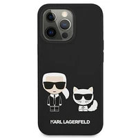 Karl Lagerfeld KLHCP13LSSKCK iPhone 13 Pro / iPhone 13 6.1 melns Silikona apvalks Karl & Choupette