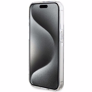 Guess IML 4G Gold Stripe viedtālruņa apvalks iPhone 15 Pro - brūns