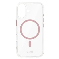 Liavec Spīdīgs Magnētiskais Caurspīdīgs viedtālruņa apvalks Iphone 16 rozā