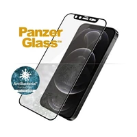 PanzerGlass E2E Microfracture antibakteriālais stikls ar Swarovsky kristāla kameras vāciņu iPhone 12/12 Pro - ar melnu rāmi