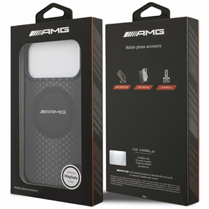 AMG Divslāņu caurspīdīgs grafikas magnētiskais viedtālruņa apvalks iPhone 17 Pro Max - melns
