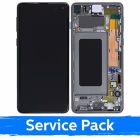 LCD Displejs Saderīgs ar Samsung G973 S10 Ar Frame / Prism Melns / (Service Pack)