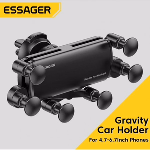 Automašīnas turētājs Essager Gravity, melns (nav magnētisks / gaisa ventilatora reste)