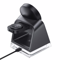 Acefast E17 MagSafe 3in1 induktīvais lādētājs + USB-A USB-C kabelis - melns