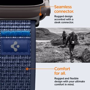 Spigen Athlex Air 2 siksniņa Apple Watch 8 / 9 / 10 / 11 / SE / Ultra (44 / 45 / 46 / 49 mm) tumši zila