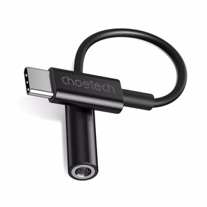 Adapteris Choetech AUX003 USB-C uz 3.5mm audio ligzdas adapteris (melns)