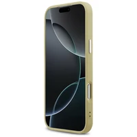 Guess Mirdzošs Trīsstūra Logotips Magnētiskais viedtālruņa apvalks iPhone 17 Pro Max zelta