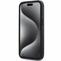 DKNY 3D Gumijas apvalks ar atkārtotu rakstu iPhone 15/14/13 - melns
