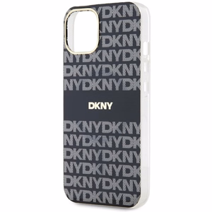 DKNY IML Mono un svītras Magnētiskais viedtālruņa apvalks iPhone 15 / 14 / 13 - melna