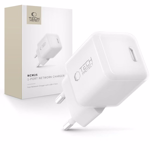 Tech-Protect NCM25 USB-C PD 25W sienas lādētājs - balts