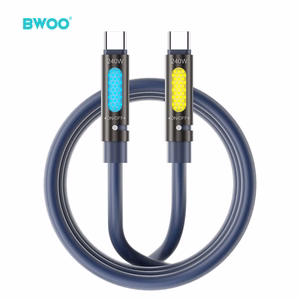 BWOO 240W Type C to Type C Data scented Kabelis With RGB Lighting melns X325C-C