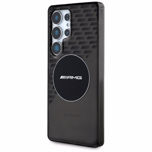 AMG Magnētiskais caurspīdīgs rombu viedtālruņa apvalks Samsung Galaxy S25 Ultra - melns