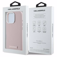 Karl Lagerfeld FW Metal Plate magnētiskais viedtālruņa apvalks iPhone 16 Pro - rozā