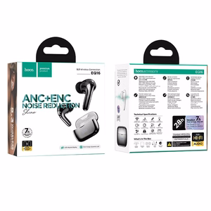 HOCO bezvadu austiņas bluetooth TWS ANC ENC EQ16 melnas glazūras