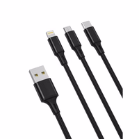 XO kabelis NB173 3in1 USB - Lightning + USB-C + microUSB 1,2 m 2,4A melns