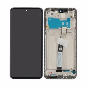 LCD ekrāns Xiaomi Redmi Note 9 Pro/Note 9S ar skārienekrānu ar rāmi balts oriģināls (service pack)