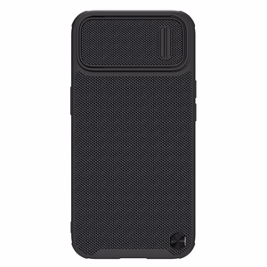 Nillkin Textured S viedtālruņa apvalks iPhone 14, bruņots vāciņš ar kameras vāciņu, melns