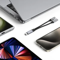 Tech-Protect UltraBoost USB-C (male) PD 60W 6A / mini ligzda 3.5mm (female) - USB-C (female) - melns