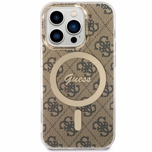 Guess GUHMP14LH4STW iPhone 14 Pro 6.1" brūns/brūns cietais apvalks 4G MagSafe