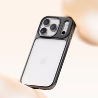 Rock Guard Objektīva Aizsardzība Sērijas Viedtālruņa apvalks Iphone 17 Pro caurspīdīgs-melns