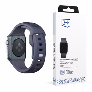 3mk silikona siksniņa Apple Watch, 42/44/45/46/49 mm, pelēks, lielais izmērs