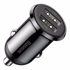 Baseus Grain Pro automašīnas lādētājs 2x USB 4.8 A melns (CCALLP-01)