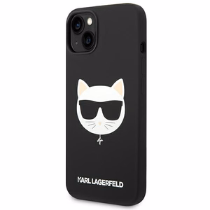 Karl Lagerfeld KLHMP14MSLCHBK iPhone 14 Plus 6.7 "cietais apvalks melns / melns Silikona Choupette Galva Magsafe