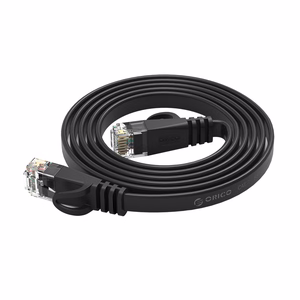 Orico PUG-C7B CAT7 10Gbps RJ45 Ethernet tīkla kabelis interneta LAN plakans 2m - melns