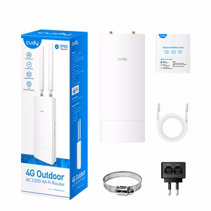 Cudy LT700 bezvadu maršrutētājs Gigabit Ethernet divjoslu (2.4 GHz / 5 GHz) 4G balts