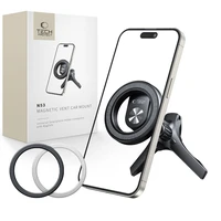 Tech-Protect N53 automašīnas gaisa restes turētājs ar MagSafe gredzeniem - melns