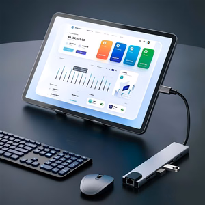 Tech-Protect HB09 USB centrmezgls 8in1 TYPE-C + USB-A 3.0 + USB-C 3.0 + HDMI 4K 60HZ + SD/TF + PD100W + RJ45 1000 MB/S - pelēks