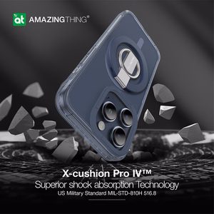 Amazing Thing Titan Pro Mag gredzena turētāja apvalks 10FT IP156.1PTRBU Iphone 15 Pro tumši zila