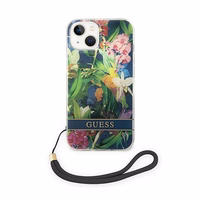 Guess GUOHCP14SHFLSB iPhone 14 6.1 "zils/zils cietais apvalks Ziedu siksna