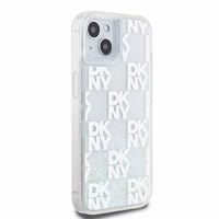 DKNY šķidrā spīduma vairāku logotipu viedtālruņa apvalks iPhone 15 / 14 / 13 - balts